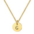 thumbnail image 1 of Flmtop Femmes Lettre Ronde Pendentif Titane Acier Chaîne Clavicule Collier Bijoux Cadeau, 1 of 10