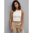 thumbnail image 5 of Punplita Women's Belt with Rivet Western Buckle PU Leather Belt for Jeans Dresses Pants, 5 of 7
