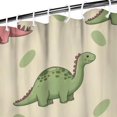 thumbnail image 3 of Green and Pink Dinosaur Pattern Shower Curtain 72"x84" ,Bathroom Decorative Shower Curtains Set with 12 Hooks,Modern Waterproof Washable Shower Curtain, 3 of 6