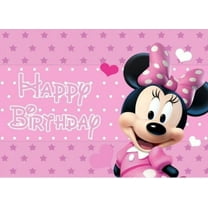 Minnie Birthday Party Banner,5 x 3ft Photography Background Vinyl Wall Decorations Supplies for Kids Boys Toddlers