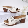thumbnail image 4 of ShiShine Wedge Sandals for Women Dressy Summer Hollow Out Open Toe Chunky Low Heel Sandals, 4 of 9