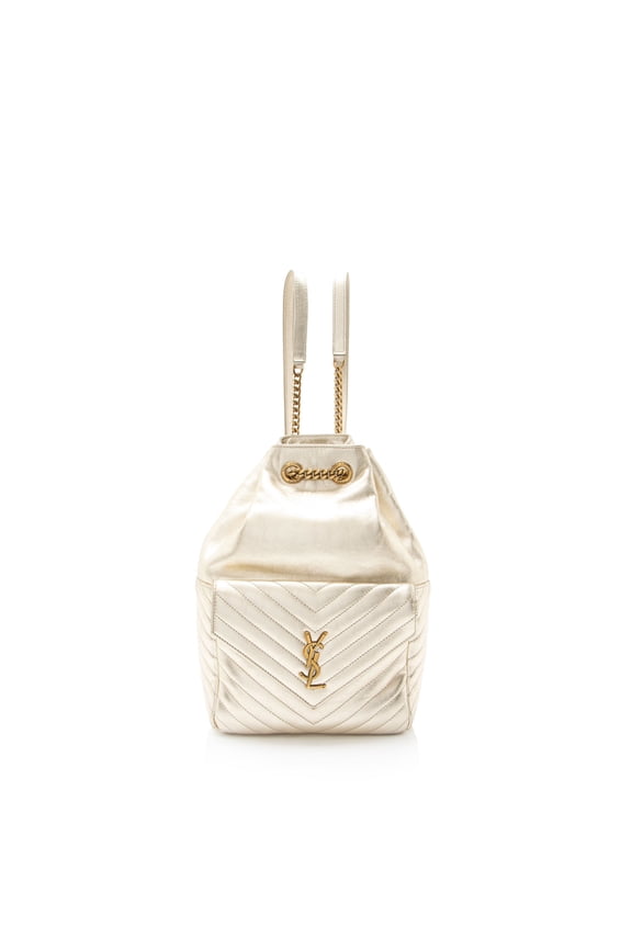 Pre-Owned Saint Laurent Metallic Matelasse Lambskin Monogram Joe Backpack