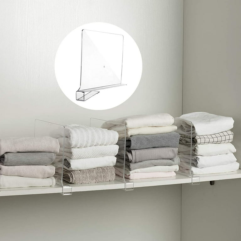 Clear Acrylic Shelf Dividers Storage Shelves Divider Wardrobe Organisers n  G7D6 