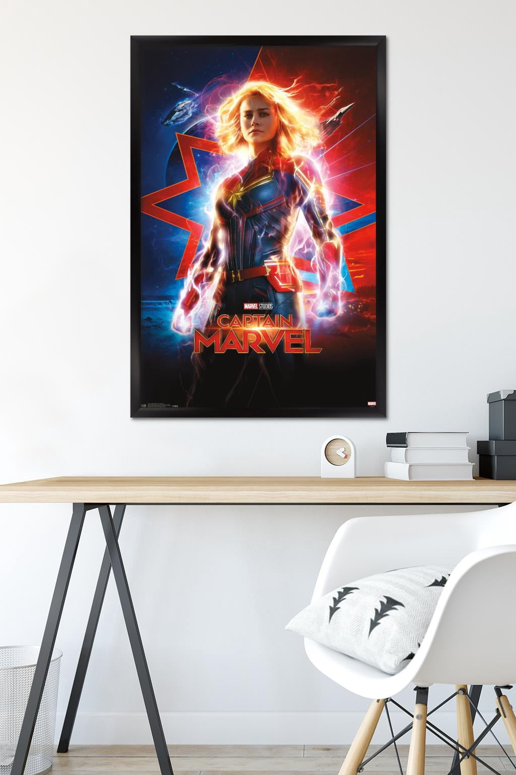 Marvel Cinematic Universe - Captain Marvel - One Sheet Wall Poster, 22.375" x 34" Framed