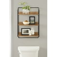 thumbnail image 7 of Kate and Laurel Hylton Farmhouse 3-Tier Floating Wall Shelf, 18 x 7 x 28, Rustic Brown and Black, Charming Tiered Shelving with Three Levels for Display and Storage, 7 of 7