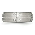 thumbnail image 3 of Stainless Steel Brushed and Grooved w/CZ 8mm Half Round Band, 3 of 7