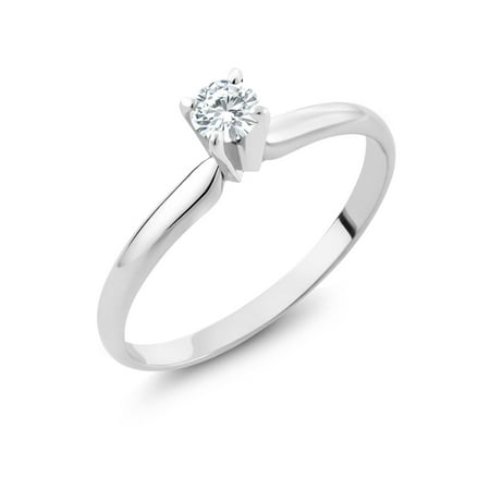 4 Mm Round Ring - Charles & Colvard Forever Classic Created Moissanite 0.23cttw DEW 14K White Gold Solitaire Ring