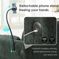 thumbnail image 4 of 96.5" Modular Sectional Sofa, Convertible L-Shaped Couch with Charging and Phone Holder, 4 Seater Chenille Cloud Couch with Storage Ottoman and Pockets for Living Room, Green, 4 of 10