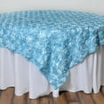 thumbnail image 5 of BalsaCircle 72" x 72" Light Blue Raised Rosette Table Cover Overlays Wedding Tablecloth, 5 of 5