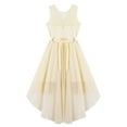 thumbnail image 4 of iiniim Kids Girls Hi-Low Chiffon Flower Dress Sleeveless Lace Floral Wedding Birthday Party Dresses, 4 of 7