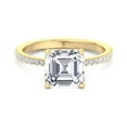 thumbnail image 2 of Arizona - Moissanite Asscher Cut Lab Diamond Dainty Engagement Ring With Sidestones, 2 of 3