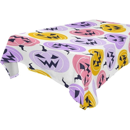 

Hyjoy Halloween Pumpkin Tablecloth Waterproof Washable Polyester Square Table Cover Durable Tablecloth for Kitchen Dining Table Party Decor (60 X 60 Inch)