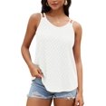 thumbnail image 3 of Women Tank Tops Eyelet Sleeveless Camisole Casual Spaghetti Strap Scoop Neck Cami Summer Beach Flowy Shirts Top, 3 of 7