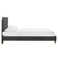 thumbnail image 3 of Platform Bed Frame, Tufted, King Size, Dark Grey Gray, Velvet, Mid Century Bedroom, Modern Contemporary Boutique HB35637, 3 of 8