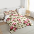 thumbnail image 3 of Homewish Rustic Flower Full Size Comforter Sets,Country Floral Bedding Comforter Set,Pink Beige Green Bedding Sets For Girls,Microfiber Bedroom Decor,3 Pieces, 3 of 8