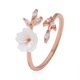 thumbnail image 1 of Anillo de pétalos de concha de moda, lujo ligero, moda y comprensión, nuevo estilo chino, anillo fresco, dulce y elegante, chapado en cobre con preservación del color UV en oro rosa, 1 of 5