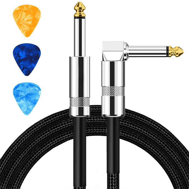 Cable de Guitarra Cable de Guitarra Cable de Amplificador de Guitarra de 10 Pies para Bajo y Guitarra Eléctrica/Teclado/Mandolina, Cable de Audio