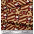 thumbnail image 2 of Soimoi Red Heavy Canvas Fabric Stripes & Baccara Rose Floral Print Print Fabric By the Yard 58 Inch Wide, 2 of 3