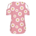 thumbnail image 6 of HAPIMO Sales Shirts for Women Classic-Fit Womens Summer Fashion Tops Round Neck Cozy Blouse Casual Cold Shoulder Short Sleeve Shirt Daisy Graphic Print Tee Shirt Pink XXL, 6 of 6