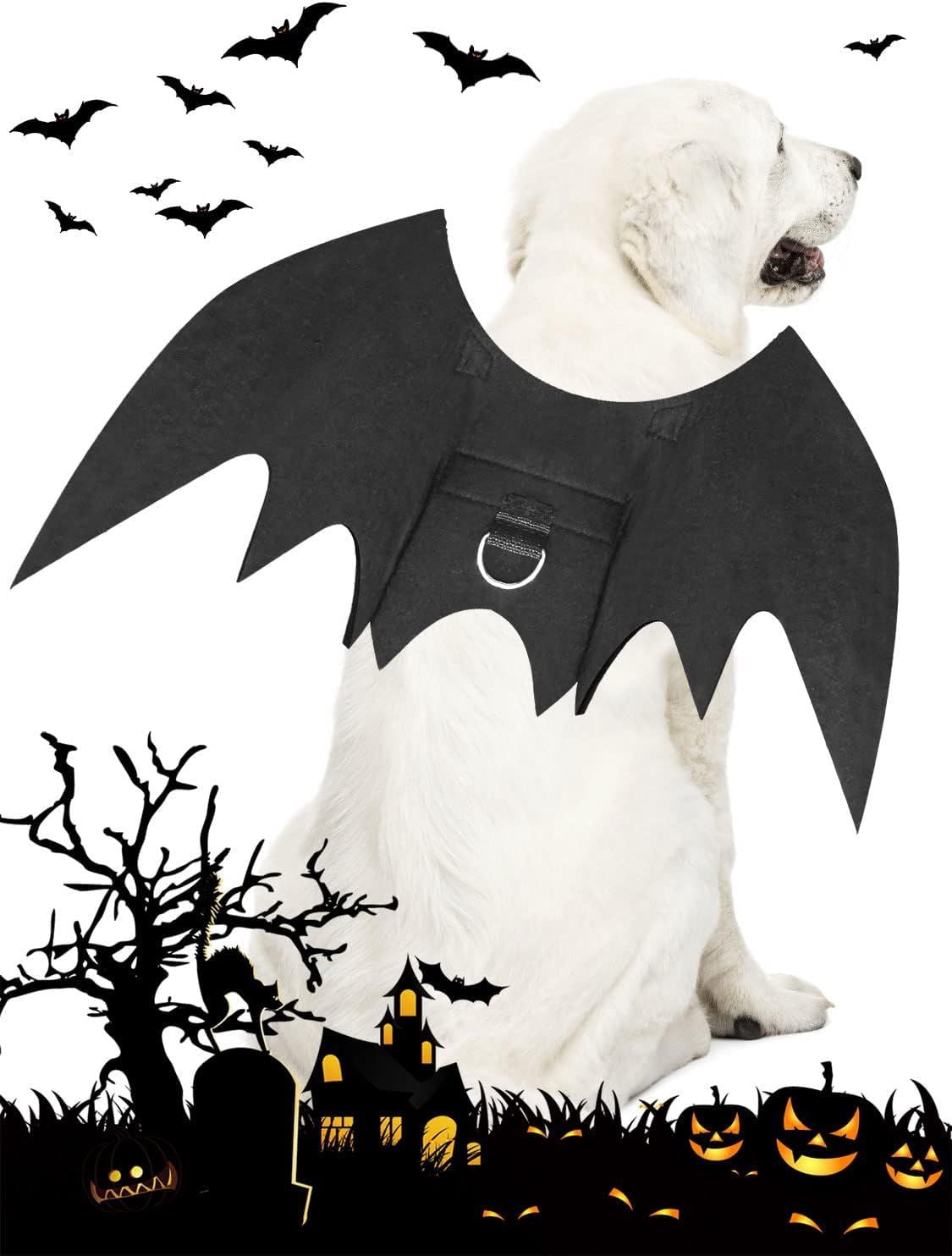Pet Bat Wing Costume with Adjustable Velcro Straps for Dogs and Cats Halloween Party Cosplay