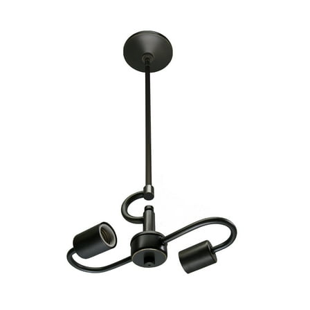 Pendant Light 2-Light Bronze Vintage Ceiling Fixture Fabric Cord Home Lighting