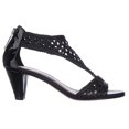 thumbnail image 3 of Womens Donald J Pliner Verona Woven T-Strap Sandals, Black, 3 of 6