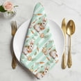 thumbnail image 2 of Easter Bunny Cloth Napkins, Spring Easter Eggs Botanical Green Striped Washable and Reusable Dinner Napkins Set of 2, Table Napkin for Kitchen Party Birthday Wedding Hotel Housewarming 20"x20", 2 of 9
