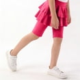 thumbnail image 6 of Tdoqot Girls Yoga Shorts with Skirt- Soft Cotton Summer High Waist Ruffle Kids Dance Shorts Hot Pink Size 6-14, 6 of 7