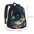 thumbnail image 2 of Balery Artistic Starry Sky Moon Book Backpack for Men and Women - Durable 600D Oxford Cloth -Large Capacity, Water-Resistant School, Travel, and Hiking Bag, 2 of 7