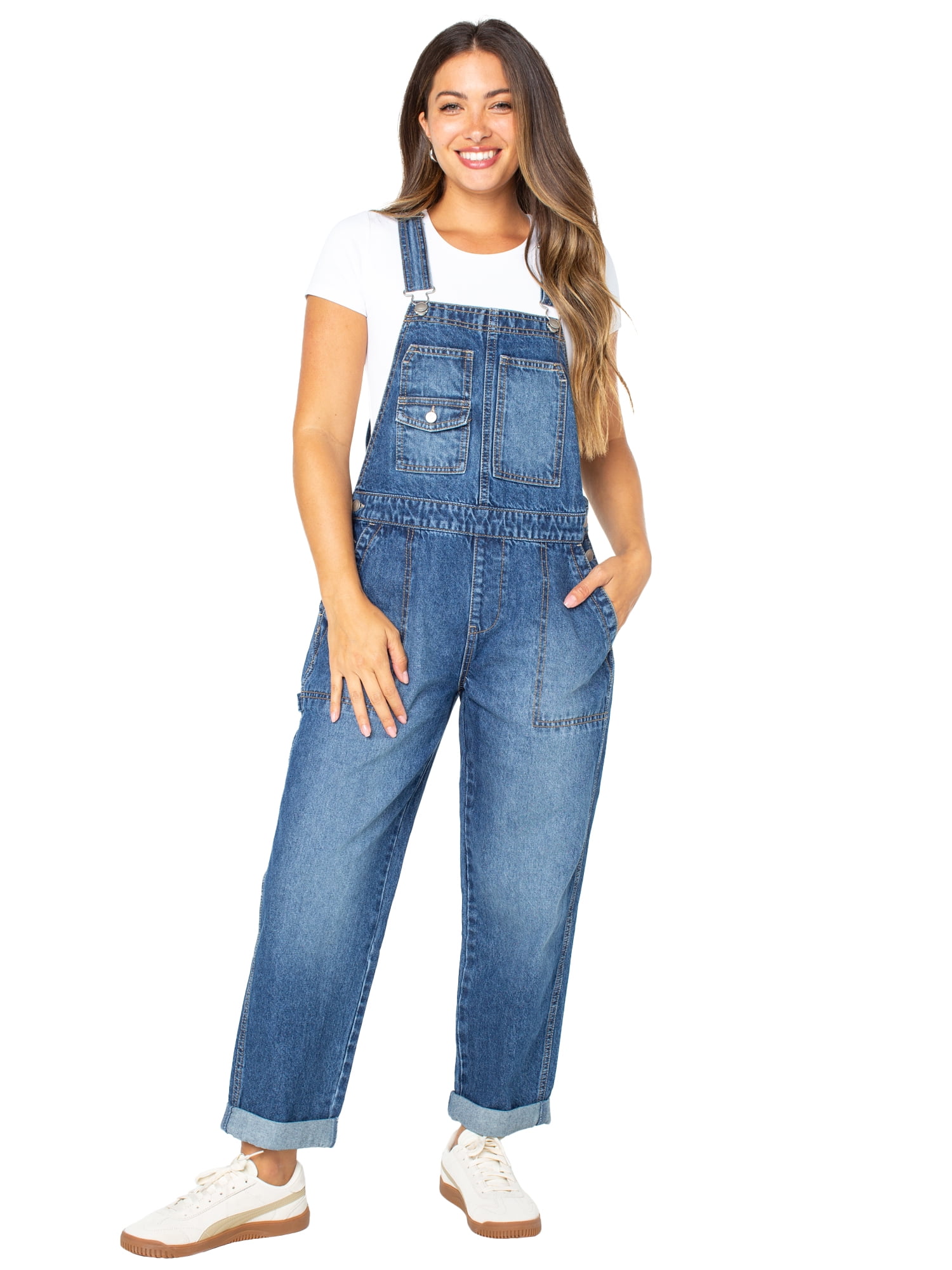 Celebrity Pink Women's Relaxed Boyfriend Overall, Sizes XS-XXXL