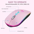 thumbnail image 3 of Ratón inalámbrico HOTLIFE LED Slim Recargable Bluetooth Rosa, 3 of 7