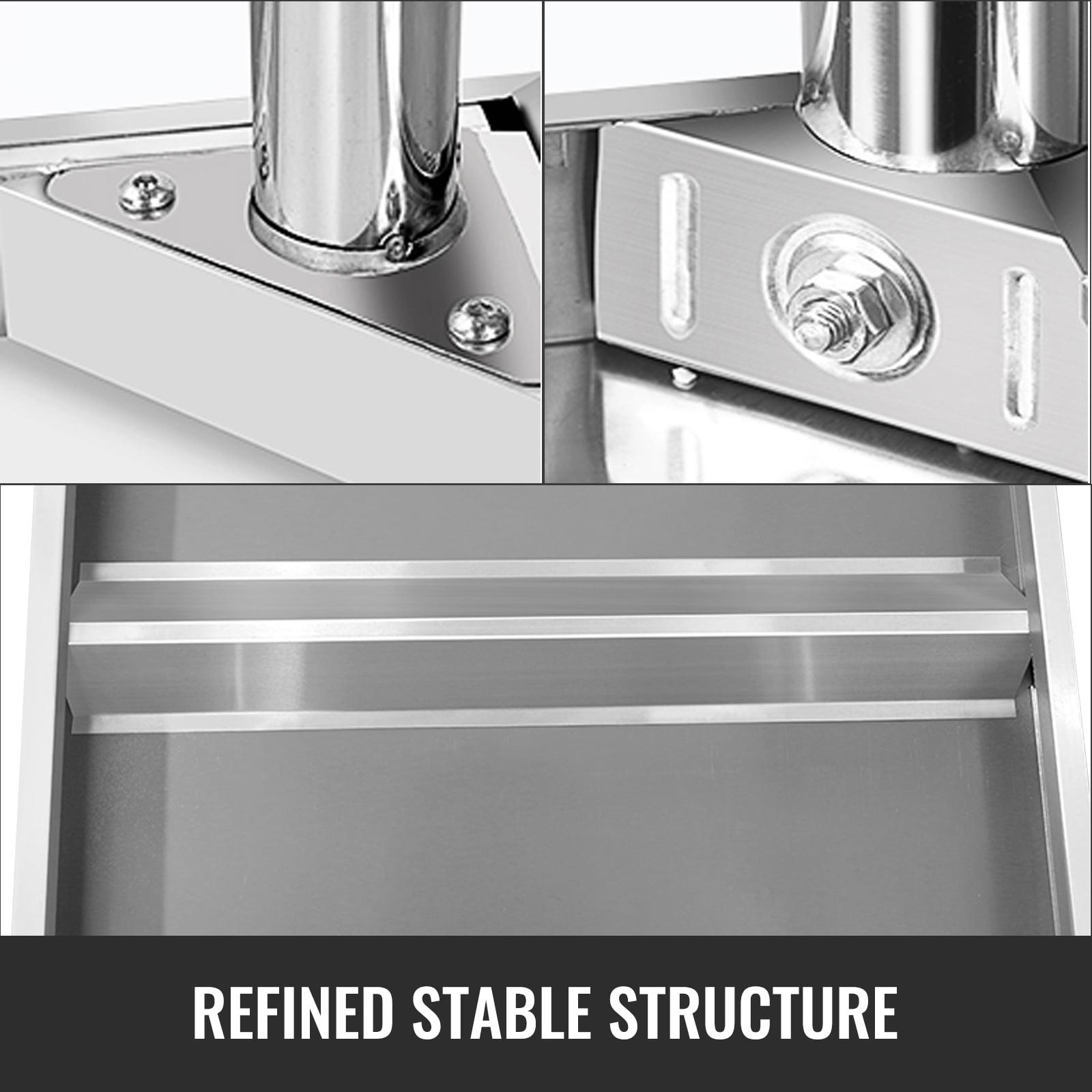 VEVORbrand Stainless Steel Work Table 36x24 Inch with 4 Wheels Commercial Food Prep Worktable with Casters Heavy Duty Work Table for Commercial Kitchen Restaurant