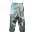 thumbnail image 3 of Lsque Panda In Futuristic City Print Women's Pajama Pants, Lounge Pant - Comfortable Home Wear,Elastic Waistband, Stylish Design-X-Large, 3 of 9