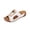 White, variant on Womens Comfortable Low Wedge Slide Sandals Cushioned Open Toe with Metal Buckle Faux Faux Leather Black,Size 9.5