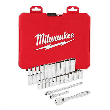 Milwaukee Tool 1/4-inch Socket Wrench & Set, 26 Piece