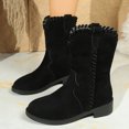 thumbnail image 6 of Wensltd Suede Boots for Women Wide Calf Retro Style Non-Slip Sole Everyday Wear Flat Booties, 6 of 9