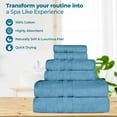 thumbnail image 6 of BNM Ultra-Soft Cotton 6 Piece Assorted Towel Set, Denim Blue, 6 of 9