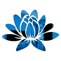 Qianduo Wall Decor Clearance Home Decor 3D Mirror Wall Sticker Multicolor Flower Decal Home Room Art-Murals Decor Blue