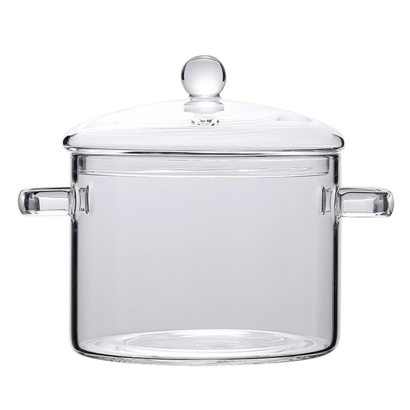 High boron silicate glass instant noodles pot stew pot, transparent double-ear pot, home use open fire electric pottery pot soup pot