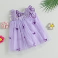 thumbnail image 3 of Musuos Baby Girls Summer Princess Dress, 6 9 12 18 24Months Fly Sleeve Square Neck 3D Butterfly Tutu Tulle Dress Infant Outfit, 3 of 9