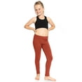 thumbnail image 2 of Stretch Is Comfort Stretchy Girl's Cotton Leggings Rust Medium, 2 of 6