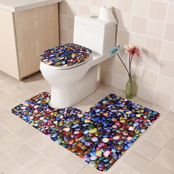 Toilet Mat Fashion Bath Mat Set, 3 Piece Bath Mat, Bath Rug, Toilet Mat, Bathtub Mat, Shower Mat