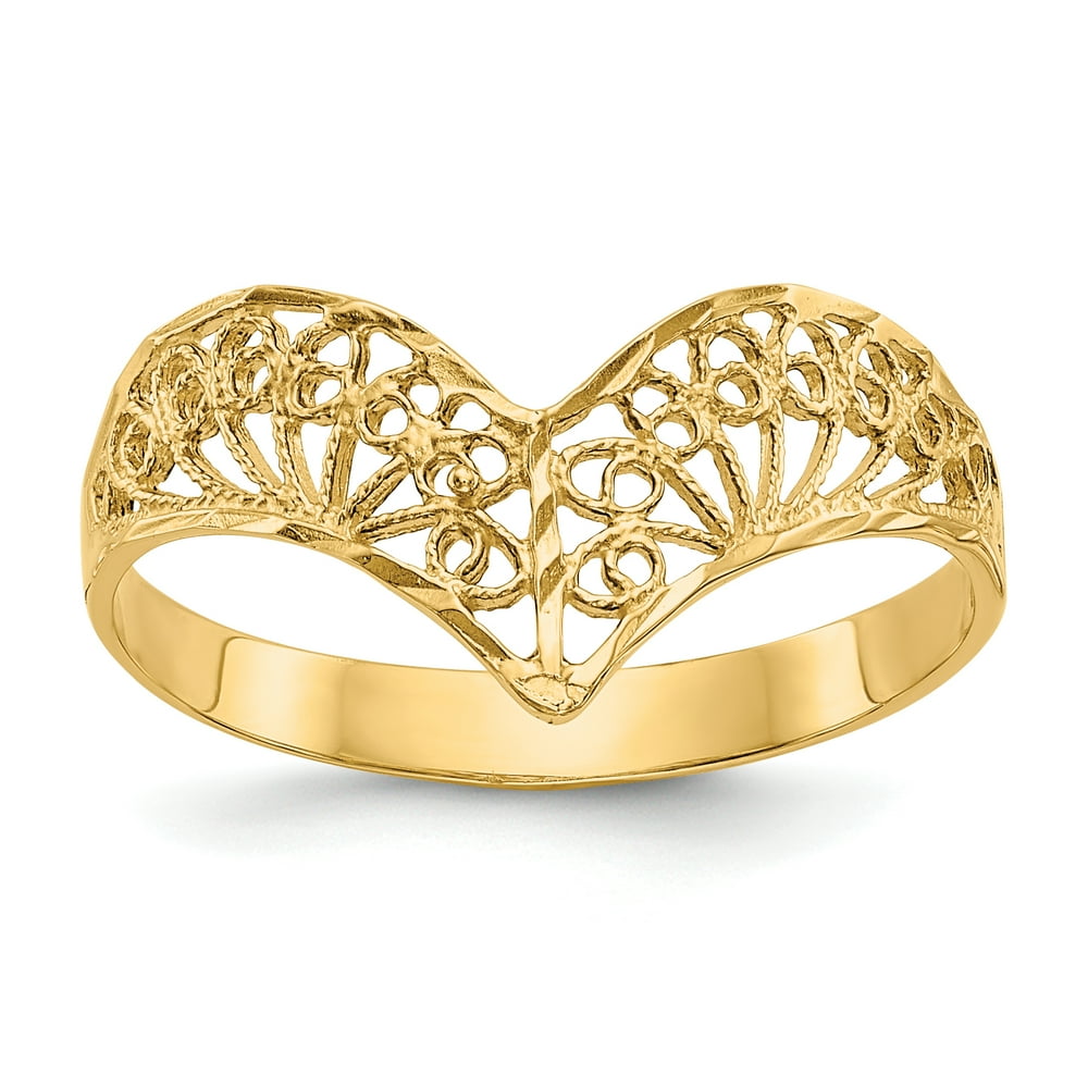 IceCarats 14k Yellow Gold Filigree Band Ring Size 7.00