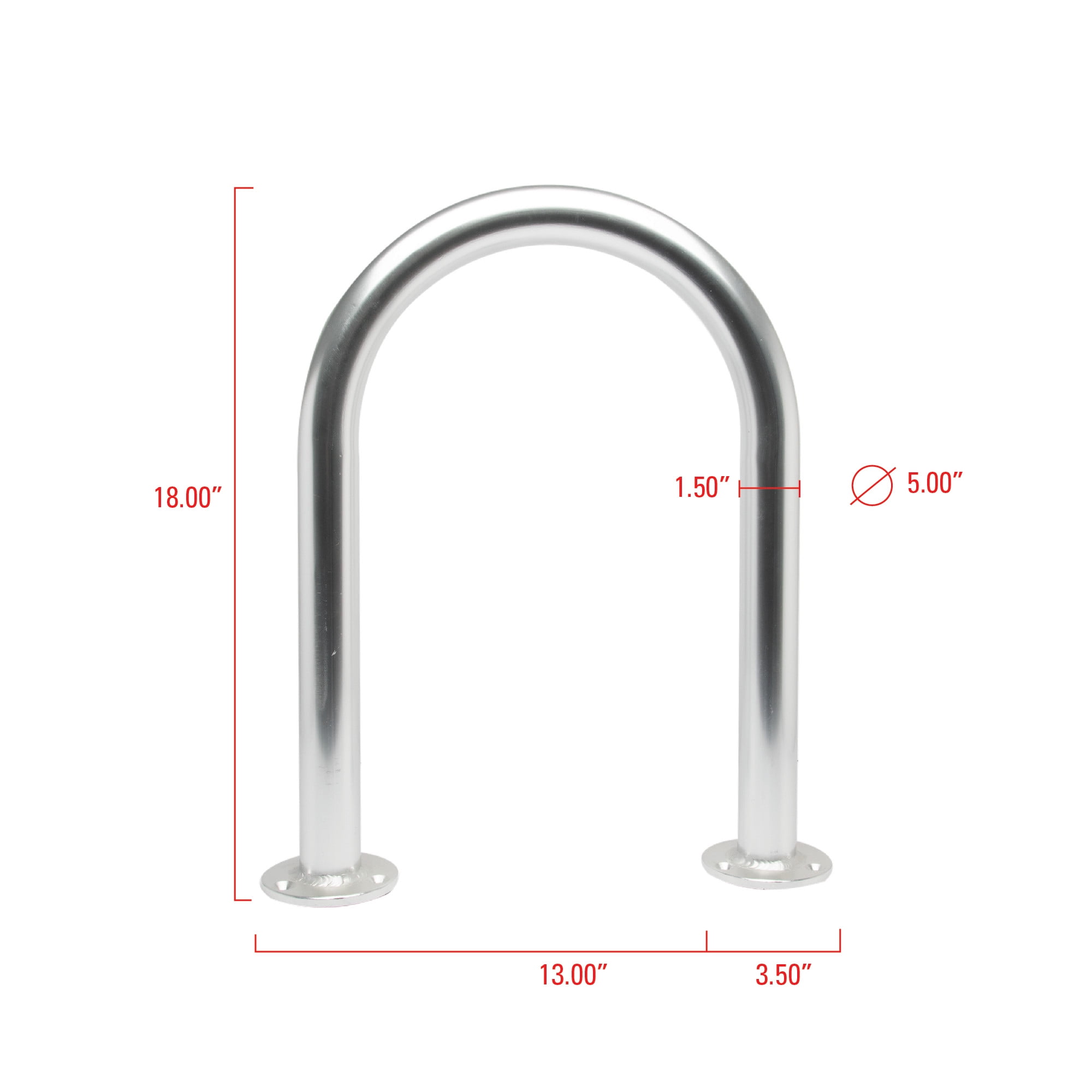 Extreme Max 3006.6892 Universal Aluminum Hand Rail for Pool, Hot Tub, Dock & Deck - 18" H x 13" W
