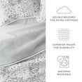 thumbnail image 5 of Noble Linens Light Grey 3 Piece Scrolled Patchwork Reversible Microfiber Quilt Set, Queen / Full, 5 of 7