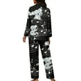 thumbnail image 5 of Kuiaobaty Cute Koala Print Women's Pajamas Set, Music Note Design Long Sleeve Sleepwear Tops and Pants Pajama Sets with Pockets,2 Pcs Button Down Sleepwear Pajamas Loungewear Set, Size XS, 5 of 7