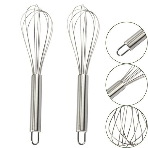 Reanea Whisk Set Pack of 3 Stainless Steel 8 inch 10 inch 12 inch Whisks for Cooking, Beater, Kitchen Wire Wisk, Size: 33.6x9.6x7cm, Silver
