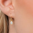 thumbnail image 3 of Gem Stone King 14K Yellow Gold White Zirconia Earrings for Women | 0.78 Cttw | Gemstone Birthstone | Pear Shape 6X4MM, 3 of 6