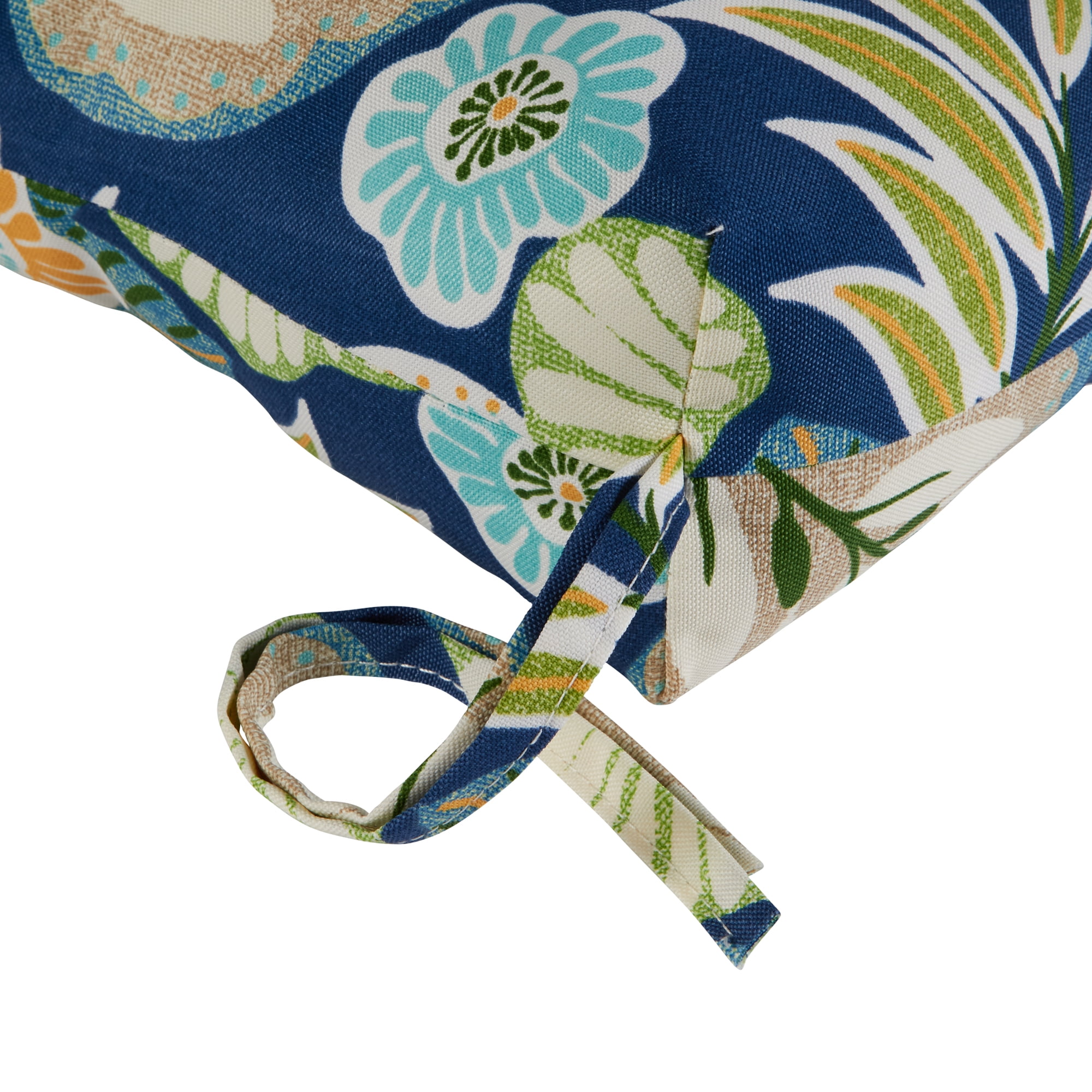 Greendale Home Fashions Marlow Blue Floral 44 x 17 in. Outdoor Bench Seat Cushion