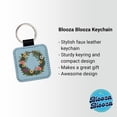 thumbnail image 2 of Floral Wreath Flowers Spring Wedding Faux Leather Square Keychain, 2 of 7